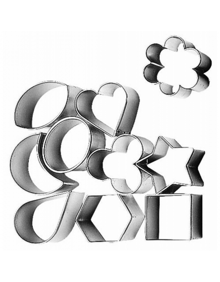 Set 10 sagome tagliapasta in acciaio inox - altezza cm 2