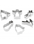 Set tagliapasta forme natalizie in acciaio inox, 6 pezzi - cm 8x8x3h