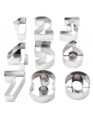 Set 9 tagliapasta a forma numeri in acciaio inox - altezza cm 2,5