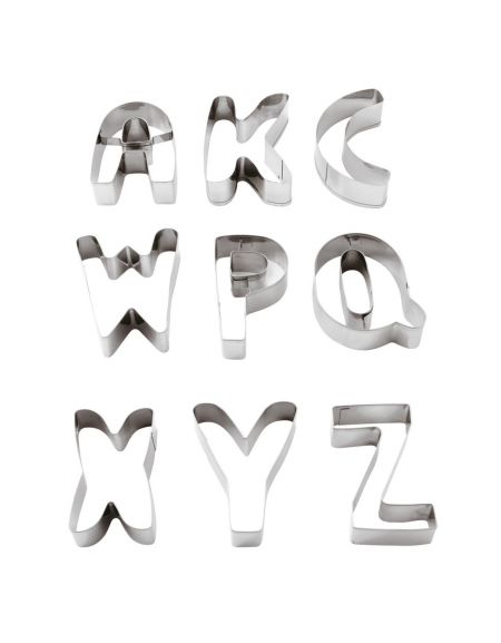 Set 26 tagliapasta a forma lettere alfabeto in acciaio inox - altezza cm 2,5