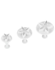 Set 3 tagliapasta con espulsore in ABS, forma petunia - diametro da cm 3 a cm 4,5 - altezza cm 5