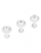 Set 3 tagliapasta con espulsore in ABS, forma fiore - diametro da cm 2,5 - altezza cm 5