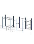 Stazione fitness realizzata in acciaio zincato e verniciato con varie postazioni - Attrezzo per il rafforzamento muscolare - cm 