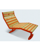 Panchina Chaise longue, struttura in acciaio e doghe in legno di pino - da tassellare - cm 120x161,6x95,1h