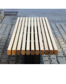 Panchina dal design elegante - struttura in acciaio zincato e verniciato, schienale cm 120 e seduta in legno di pregio - cm L230