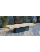 Panchina dal design elegante - struttura in acciaio zincato e verniciato, schienale cm 180 e seduta in legno di pregio - cm L230