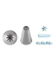 Set 8 bocchette per decorazione in acciaio inox unipezzo con foro a stella a stella frastagliata  - diametro base mm 18
