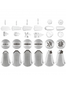 Set 6 bocchette per decorazione in acciaio inox unipezzo con fori assortiti  - diametro base mm 25