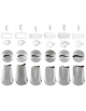 Set 6 bocchette per decorazione in acciaio inox unipezzo con foro a petalo - diametro base mm 25