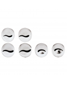 Set 6 bocchette per decorazione in acciaio inox unipezzo con foro a petalo - diametro base mm 25