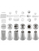 Set 6 bocchette assortite per sac à poche in acciaio inox unipezzo - diametro base mm 25