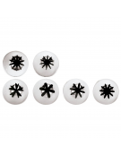 Set 6 bocchette per sac à poche in acciaio inox unipezzo - diametro base mm 25