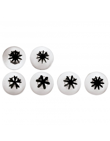 Set 6 bocchette per sac à poche in acciaio inox unipezzo - diametro base mm 25