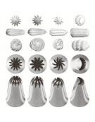 Set 4 bocchette per decorazioni in acciaio inox unipezzo - diametro base mm 31 e mm 36