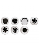 Set 7 bocchette assortite per decorazioni in acciaio inox unipezzo - diametro base mm 31