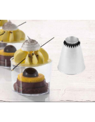 Bocchetta per decorazione in acciaio inox unipezzo - diametro cm 5,5 - altezza cm 6