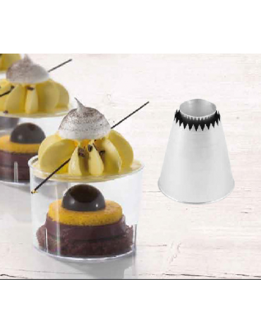 Bocchetta per decorazione in acciaio inox unipezzo - diametro cm 5,5 - altezza cm 6