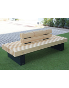 Panchina doppia senza schienale con legno di pino, in acciaio zincato e verniciato - cm 200x80x45h