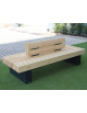 Panchina doppia senza schienale con legno di pino, in acciaio zincato e verniciato - cm 200x80x45h