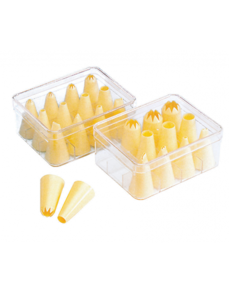 Set 12 bocchette per decorazioni in polipropilene unipezzo - diametro da mm 10 a mm 20