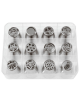 Set 12 bocchette floreali per decorazioni in acciaio inox unipezzo