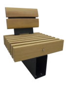 Panchina singola con schienale in legno di pregio e acciaio zincato verniciato - cm 60x55,8x87,3h