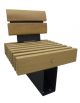 Panchina singola con schienale in legno di pregio e acciaio zincato verniciato - cm 60x55,8x84,6h
