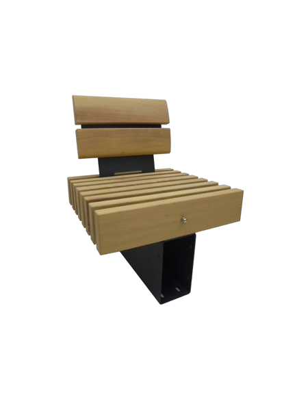 Panchina singola con schienale in legno di pino e acciaio zincato verniciato - cm 60x55,8x87,3h