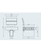 Panchina singola con schienale in legno di pino e acciaio zincato verniciato - cm 60x55,8x84,6h
