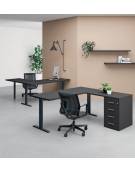 Scrivania operativa per ufficio con gambe a T - piano disponibile in vari colori  - cm 120x80x74h-