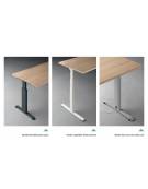 Scrivania operativa per ufficio con gambe a T cm 120x80x73h-Colore piano:Bianco-Grigio-Noce-Olmo-Rovere chiaro-Rovere tabacco