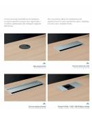 Scrivania operativa per ufficio con gambe a T cm 120x80x73h-Colore piano:Bianco-Grigio-Noce-Olmo-Rovere chiaro-Rovere tabacco