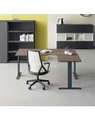Scrivania operativa per ufficio con gambe a T - piano disponibile in vari colori - cm 100x80x74h