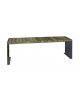 Panchina per composizione senza schienale in acciaio e legno di pregio, finitura acciaio zincato e verniciato - cm 180x47