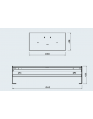 Panchina doppia piana con seduta in legno di pregio e struttura in acciaio zincata e verniciata - cm 180x95x45,8h