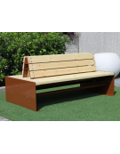 Panchina doppia piana con seduta in legno di pregio e struttura in acciaio zincata e verniciata - cm 180x95x45,8h
