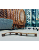 Panchina angolare senza schienale realizzata con doghe in legno di pino - 1 settore - cm 45