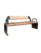 Panchina con schienale e braccioli - struttura in acciaio zincato e verniciato e doghe in legno di pino - cm 183x65,6x81,4h