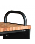 Panchina con schienale e braccioli - struttura in acciaio zincato e verniciato e doghe in legno di pino - cm 183x65,6x81,4h