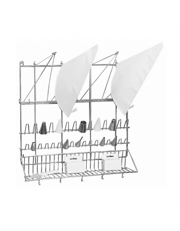 Espositore porta sacchetti e bocchette decorazione in acciaio inox - cm 50x42x50h