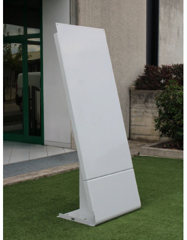 Leggio in lamiera di acciaio piegata, zincato e verniciato per esposizione - da tassellare - cm 80x54x200h