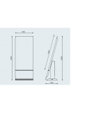 Leggio in lamiera di acciaio piegata, zincato e verniciato per esposizione - da tassellare - cm 80x54x200h