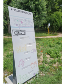 Leggio in lamiera di acciaio piegata, zincato e verniciato per esposizione - da tassellare - cm 80x54x200h