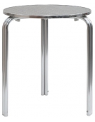 Tavolo tondo alluminio impilabile diametro cm. 60 doppia gamba - h 73 cm