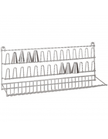 Espositore porta bocchette decorazione in acciaio inox - cm 50x13x24h