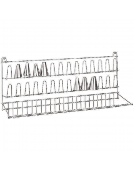 Espositore porta bocchette decorazione in acciaio inox - cm 50x13x24h