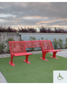 Panchina inclusiva con schienale realizzata interamente in acciaio zincato e verniciato - cm 206,5x83,8x81,4h