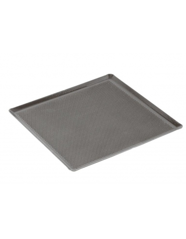 Teglia forata GN 2/1 rettangolare in alluminio siliconato - cm 53x65