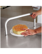 Lira per pan di spagna a 3 fili in acciaio inox con impugnatura - altezza fili variabile da mm 10 a mm 90