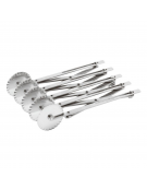 Rullo tagliapasta estensibile in acciaio inox - 5 rotelle a lama ondulata - diametro cm 5,5 - lunghezza cm 24
